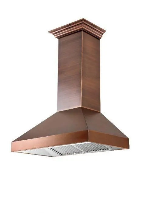 ZLINE 36" Convertible Designer Series Wall Mount Range Hood in Copper with Crown Molding, 8667C-36 ZLINE Dreamwood Living