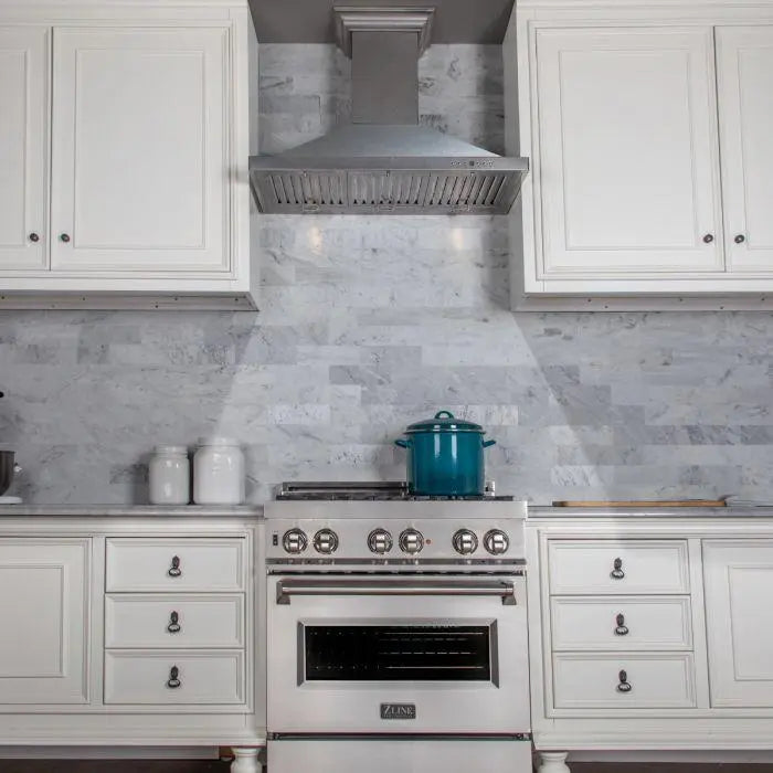 ZLINE 36" Convertible Designer Series Wall Mount Range Hood in DuraSnow® Stainless Steel, 8KBS-36 ZLINE