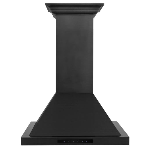 ZLINE 36" Convertible Vent Wall Mount Range Hood in Black Stainless Steel with Crown Molding, BSKBNCRN-36 ZLINE Dreamwood Living