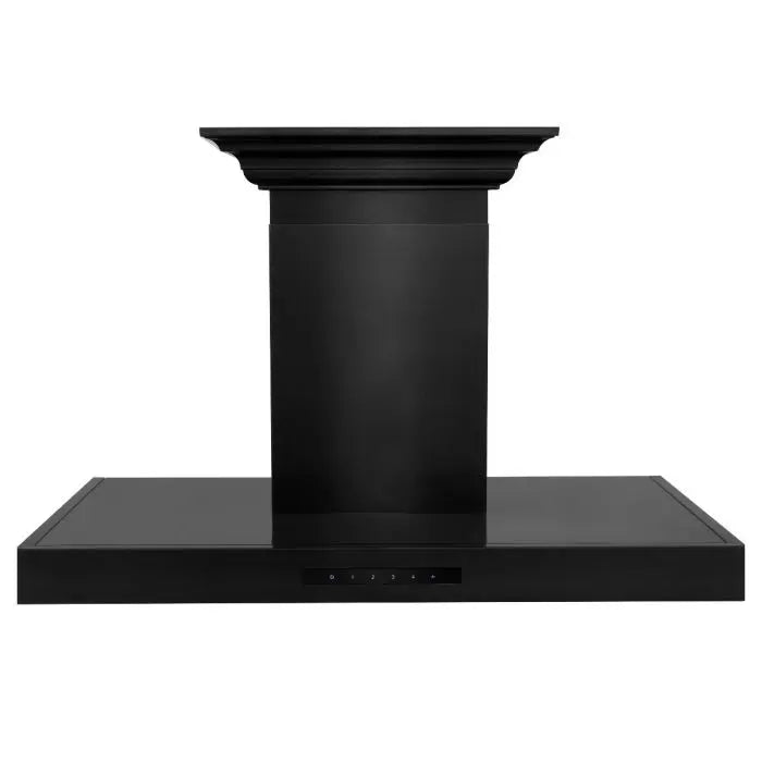 ZLINE 36" Convertible Vent Wall Mount Range Hood in Black Stainless Steel with Crown Molding, BSKENCRN-36 ZLINE