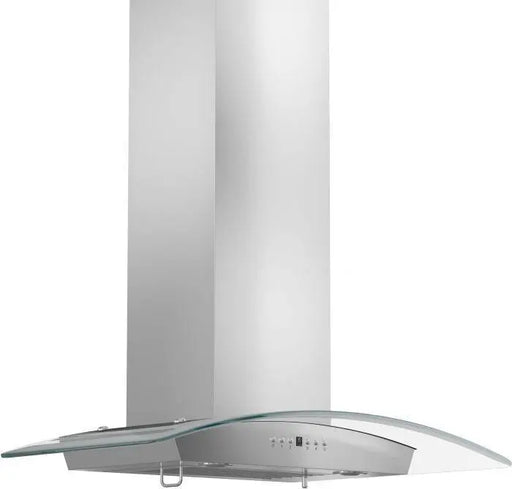 ZLINE 36" Convertible Vent Wall Mount Range Hood in Stainless Steel & Glass with Crown Molding, KZCRN-36 ZLINE