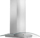 ZLINE 36" Convertible Vent Wall Mount Range Hood in Stainless Steel & Glass with Crown Molding, KZCRN-36 ZLINE