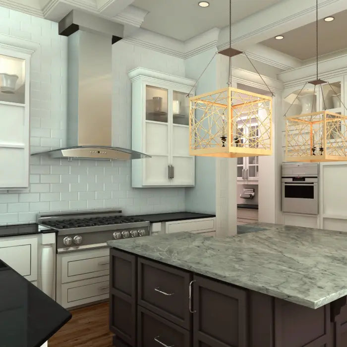 ZLINE 36" Convertible Vent Wall Mount Range Hood in Stainless Steel & Glass with Crown Molding, KZCRN-36 ZLINE