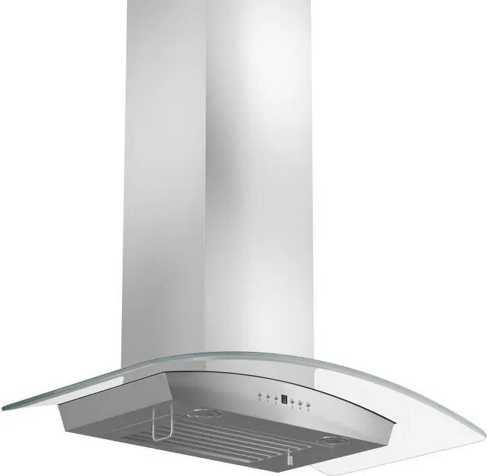 ZLINE 36" Convertible Vent Wall Mount Range Hood in Stainless Steel & Glass with Crown Molding, KZCRN-36 ZLINE