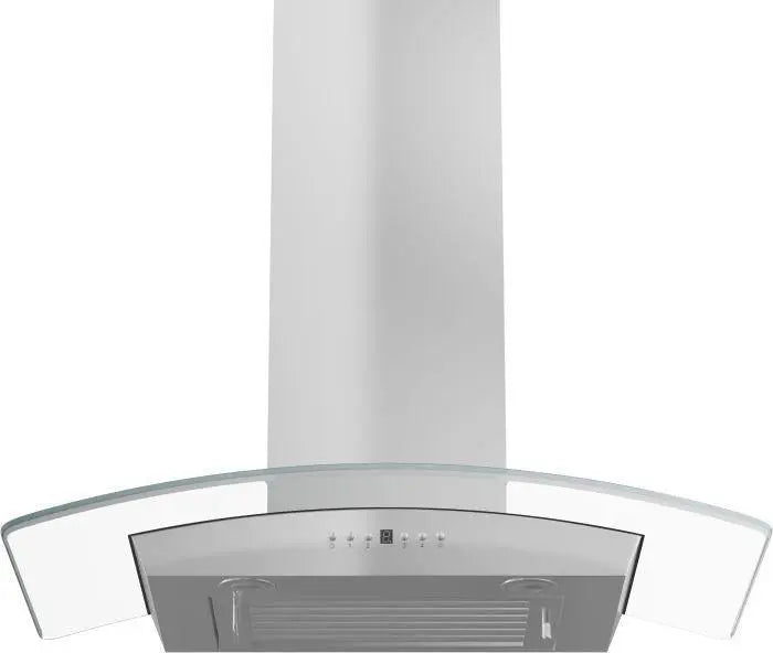 ZLINE 36" Convertible Vent Wall Mount Range Hood in Stainless Steel & Glass with Crown Molding, KZCRN-36 ZLINE
