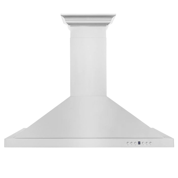 ZLINE 36" Convertible Vent Wall Mount Range Hood in Stainless Steel with Crown Molding, KBCRN-36 ZLINE