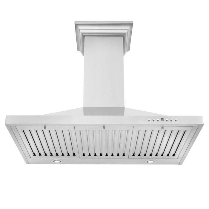 ZLINE 36" Convertible Vent Wall Mount Range Hood in Stainless Steel with Crown Molding, KBCRN-36 ZLINE