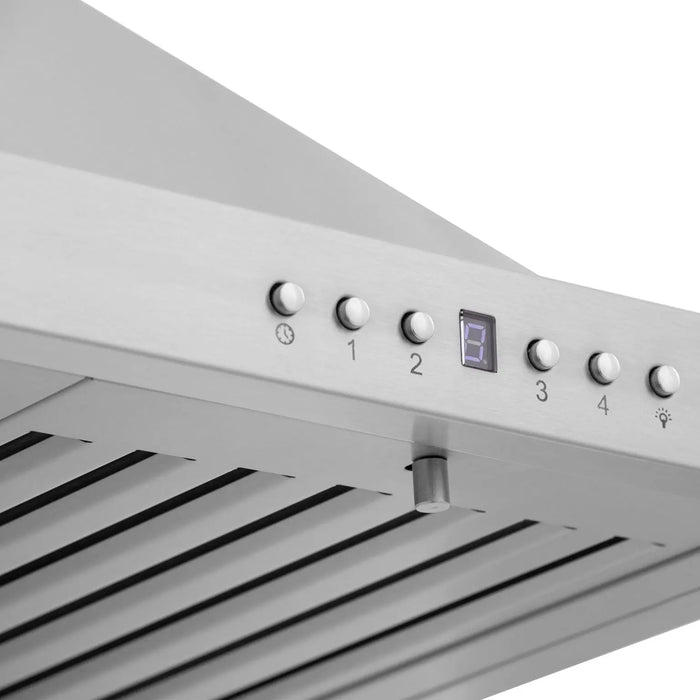 ZLINE 36" Convertible Vent Wall Mount Range Hood in Stainless Steel with Crown Molding, KBCRN-36 ZLINE