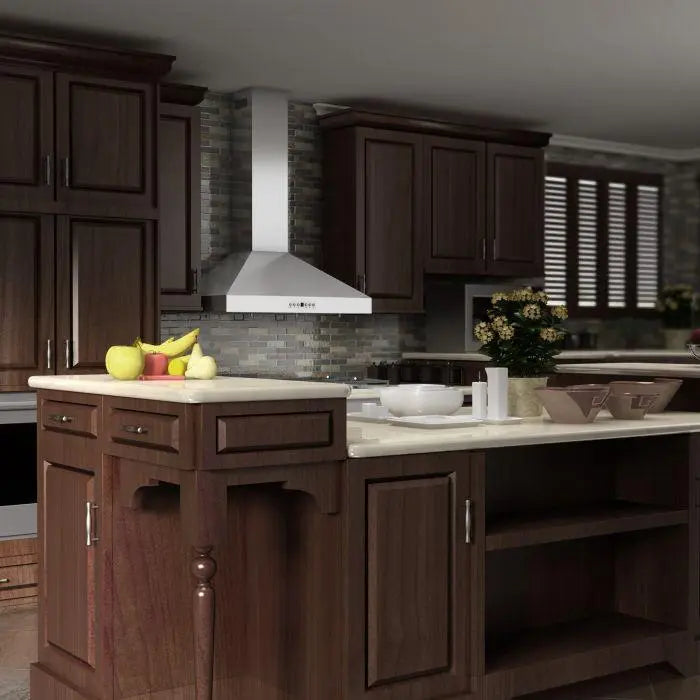 ZLINE 36" Convertible Vent Wall Mount Range Hood in Stainless Steel with Crown Molding, KL3CRN-36 ZLINE