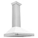 ZLINE 36" Convertible Wall Mount Range Hood in Stainless Steel with White Matte Shell and Stainless Steel Handle, KB4STX-WM-36 ZLINE Dreamwood Living