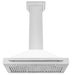 ZLINE 36" Convertible Wall Mount Range Hood in Stainless Steel with White Matte Shell and Stainless Steel Handle, KB4STX-WM-36 ZLINE Dreamwood Living