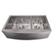 ZLINE 36" Courchevel Farmhouse Apron Mount Double Bowl Kitchen Sink in DuraSnow® Stainless Steel with Bottom Grid, SA60D-36S ZLINE Dreamwood Living