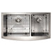 ZLINE 36" Courchevel Farmhouse Apron Mount Double Bowl Kitchen Sink in DuraSnow® Stainless Steel with Bottom Grid, SA60D-36S ZLINE Dreamwood Living