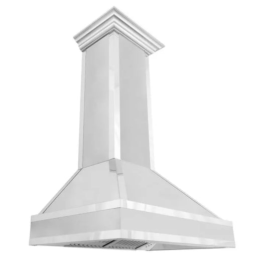 ZLINE 36" Designer Series Ducted Wall Mount Range Hood in DuraSnow® Stainless Steel with Mirror Accents, 655MR-36 ZLINE