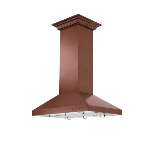 ZLINE 36" Designer Series Island Mount Range Hood in Copper Finish, 8KL3iC-36 ZLINE Dreamwood Living