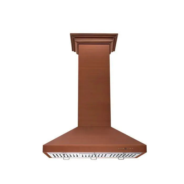 ZLINE 36" Designer Series Island Mount Range Hood in Copper Finish, 8KL3iC-36 ZLINE Dreamwood Living