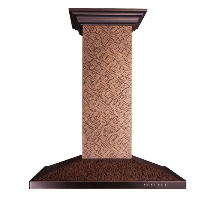 ZLINE 36" Designer Series Island Mount Range Hood in Hand Hammered Copper, 8GL2Hi-36 ZLINE