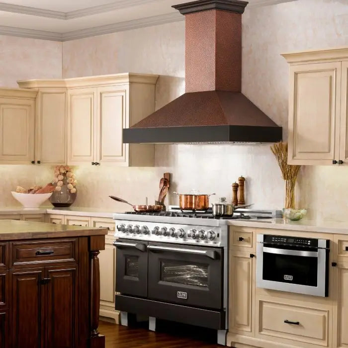 ZLINE 36" Designer Series Wall Mount Range Hood in Hand-Hammered Copper, 655-HBXXX-36 ZLINE Dreamwood Living