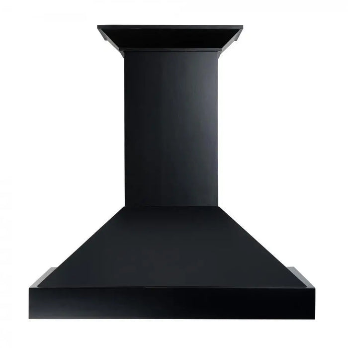 ZLINE 36" Designer Series Wooden Wall Mount Range Hood in Black with Crown Molding, KBCC-36 ZLINE