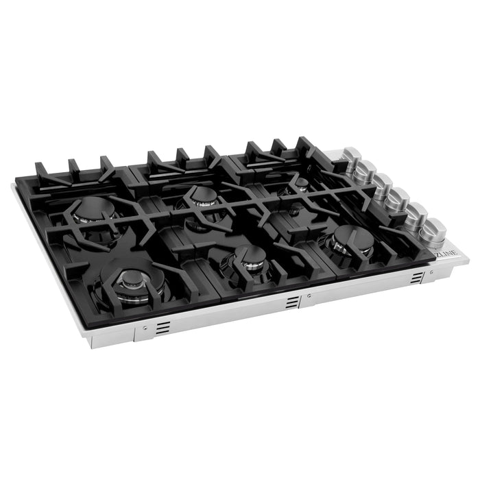 ZLINE 36" Dropin Cooktop with 6 Gas Burners and Black Porcelain Top, RC36-PBT ZLINE