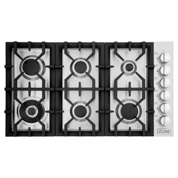 ZLINE 36" Dropin Cooktop with 6 Gas Burners in Stainless Steel, RC36 ZLINE