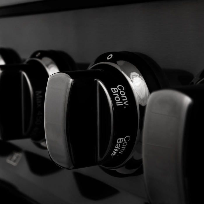 ZLINE 36" Dual Fuel Range in Black Stainless Steel with Brass Burners, RAB-BR-36 ZLINE