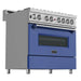 ZLINE 36" Dual Fuel Range in DuraSnow® Stainless Steel with Blue Matte Door, RAS-BM-36 ZLINE Dreamwood Living