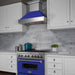 ZLINE 36" Dual Fuel Range in DuraSnow® Stainless Steel with Blue Matte Door, RAS-BM-36 ZLINE Dreamwood Living