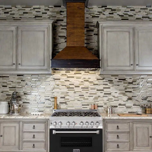 ZLINE 36" Dual Fuel Range in Stainless Steel with Black Matte Door, RA-BLM-36 ZLINE