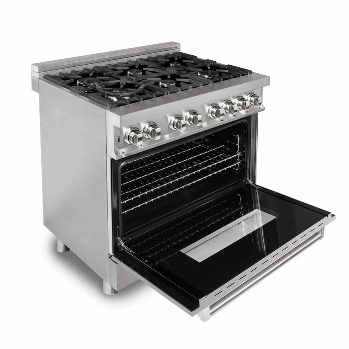 ZLINE 36" Dual Fuel Range in Stainless Steel with DuraSnow® Finish Door, RA-SN-36 ZLINE