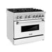 ZLINE 36" Dual Fuel Range in Stainless Steel with White Matte Door, RA-WM-36 ZLINE