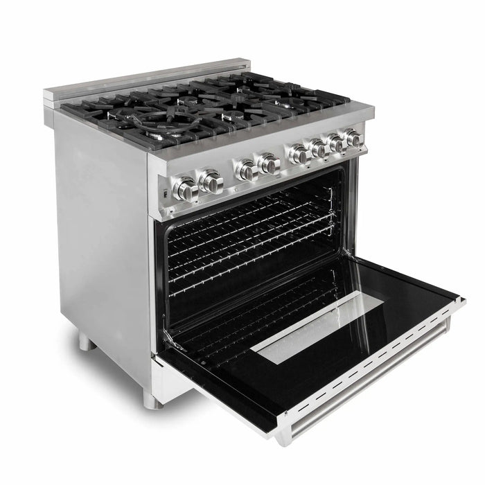 ZLINE 36" Dual Fuel Range in Stainless Steel with White Matte Door, RA-WM-36 ZLINE