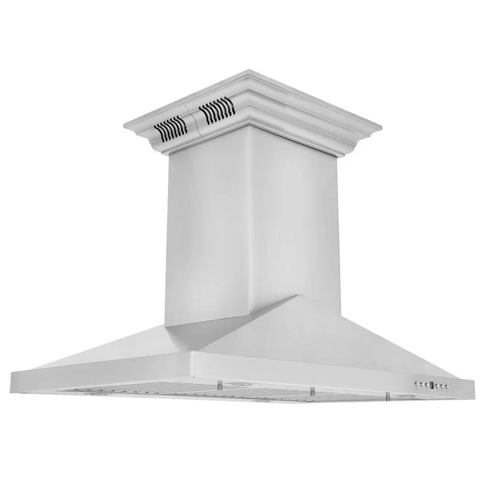 ZLINE 36" Ducted Island Mount Range Hood in Stainless Steel with Built-in CrownSound Bluetooth Speakers, GL1iCRN-BT-36 ZLINE Dreamwood Living