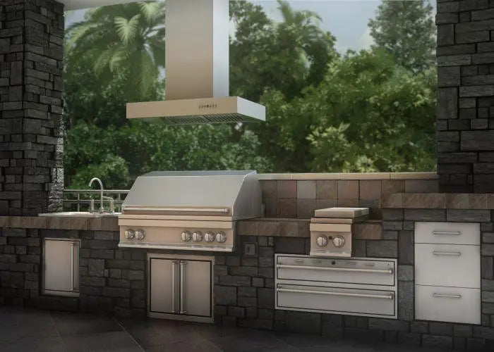 ZLINE 36" Ducted Outdoor Island Mount Range Hood in Stainless Steel, KECOMi-304-36 ZLINE Dreamwood Living