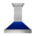 ZLINE 36" Ducted Wall Mount Range Hood in DuraSnow® Stainless Steel with Blue Gloss Shell, 8654BG-36 ZLINE Dreamwood Living