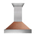 ZLINE 36" Ducted Wall Mount Range Hood in DuraSnow® Stainless Steel with Hand-Hammered Copper Shell, 8654HH-36 ZLINE Dreamwood Living