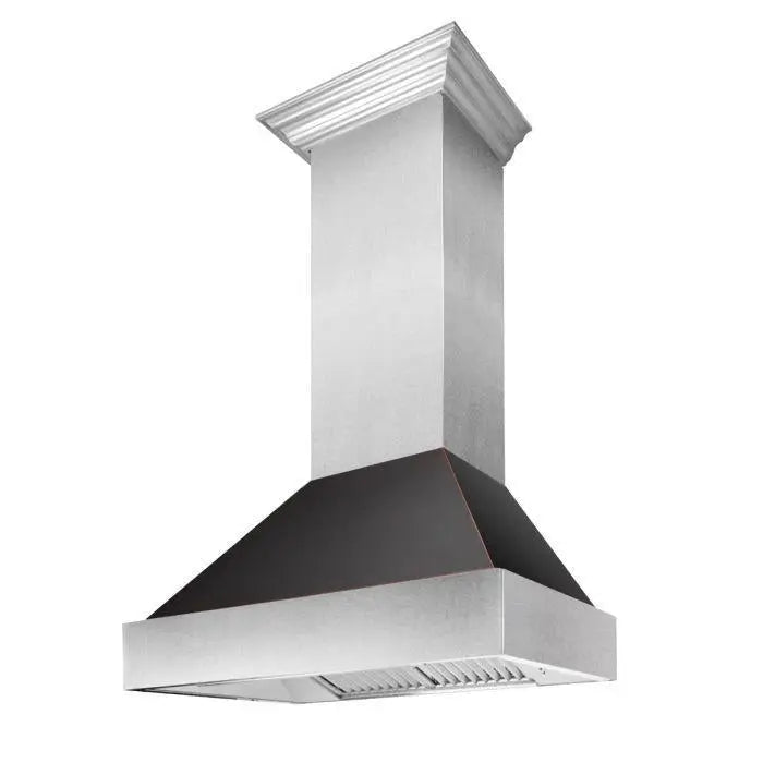 ZLINE 36" Ducted Wall Mount Range Hood in DuraSnow® Stainless Steel with Oil Rubbed Bronze Shell, 8654ORB-36 ZLINE Dreamwood Living