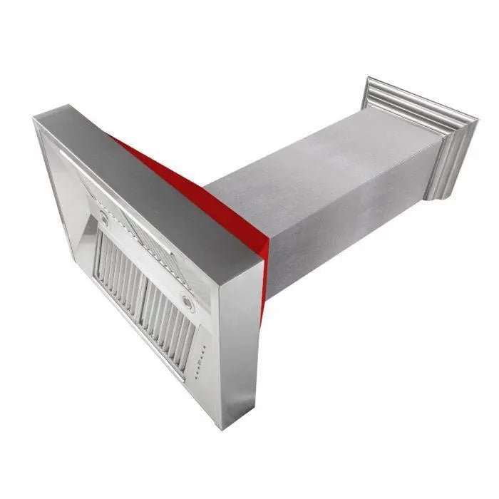 ZLINE 36" Ducted Wall Mount Range Hood in DuraSnow® Stainless Steel with Red Matte Shell, 8654RM-36 ZLINE Dreamwood Living