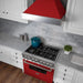 ZLINE 36" Ducted Wall Mount Range Hood in DuraSnow® Stainless Steel with Red Matte Shell, 8654RM-36 ZLINE Dreamwood Living