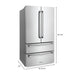ZLINE 36" Freestanding Refrigerator with French Doors & Ice Maker in Fingerprint Resistant Stainless Steel- 36-Inch, 22.5 Cu. Ft., RFM-36 ZLINE