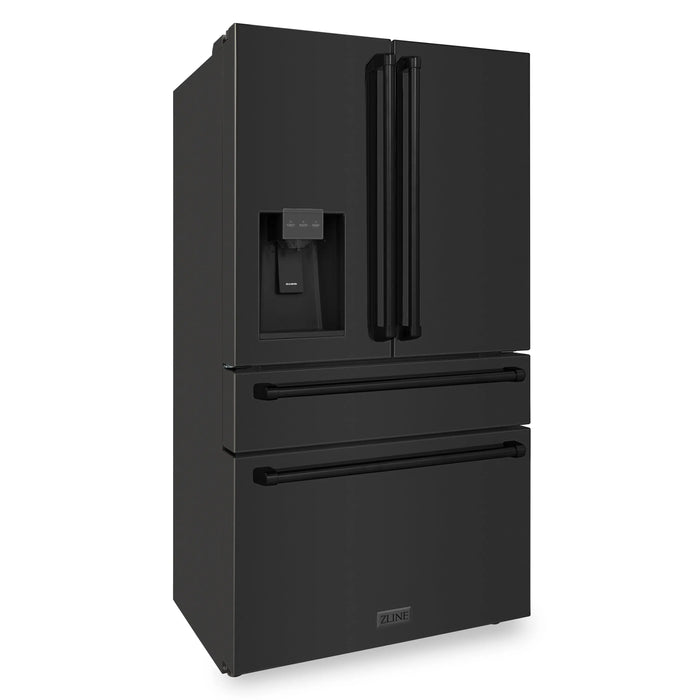 ZLINE 36" French Door Refrigerator and Water Filter in Black Stainless Steel, RFM-W-WF-36-BS ZLINE Dreamwood Living