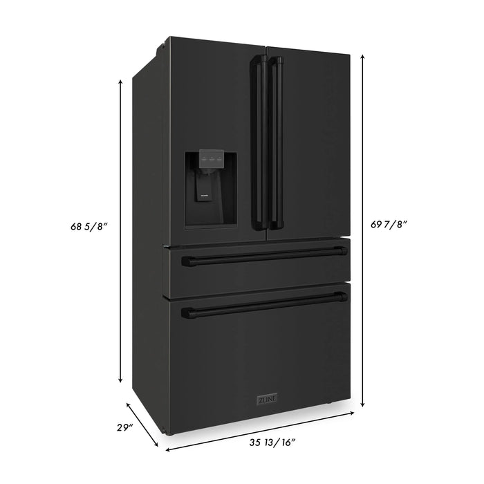 ZLINE 36" French Door Refrigerator and Water Filter in Black Stainless Steel, RFM-W-WF-36-BS ZLINE Dreamwood Living