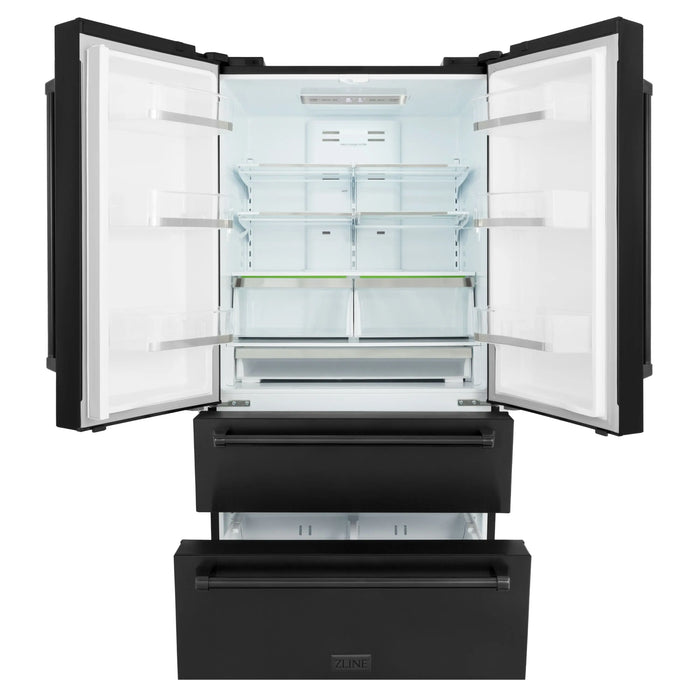 ZLINE 36" French Door Refrigerator in Black Stainless Steel, RFM-36-BS ZLINE