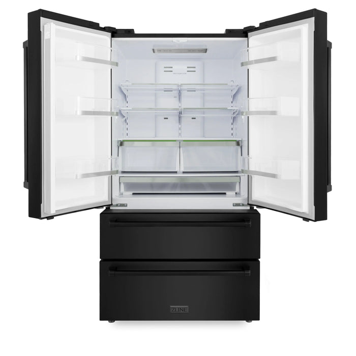 ZLINE 36" French Door Refrigerator in Black Stainless Steel, RFM-36-BS ZLINE