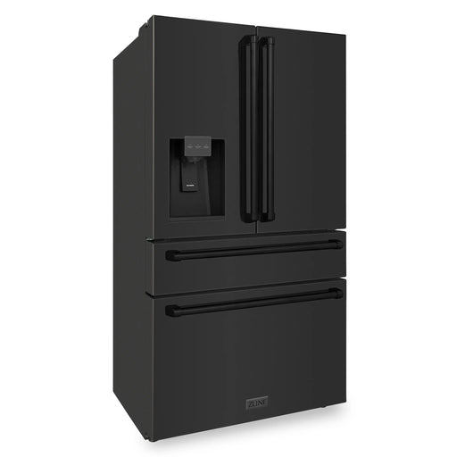 ZLINE 36" French Door Refrigerator in Fingerprint Resistant Black Stainless Steel, RFM-W-36-BS ZLINE