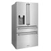 ZLINE 36" French Door Refrigerator with Water Dispenser & Ice Maker in Fingerprint Resistant Stainless Steel with Traditional Handle RFM-W-36 ZLINE