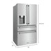 ZLINE 36" French Door Refrigerator with Water Dispenser & Ice Maker in Fingerprint Resistant Stainless Steel with Traditional Handle RFM-W-36 ZLINE