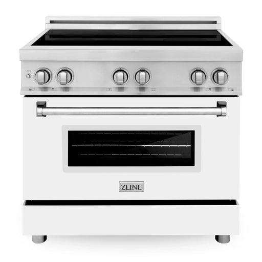 ZLINE 36" Induction Range in Stainless Steel with White Matte Door, RAIND-WM-36 ZLINE Dreamwood Living