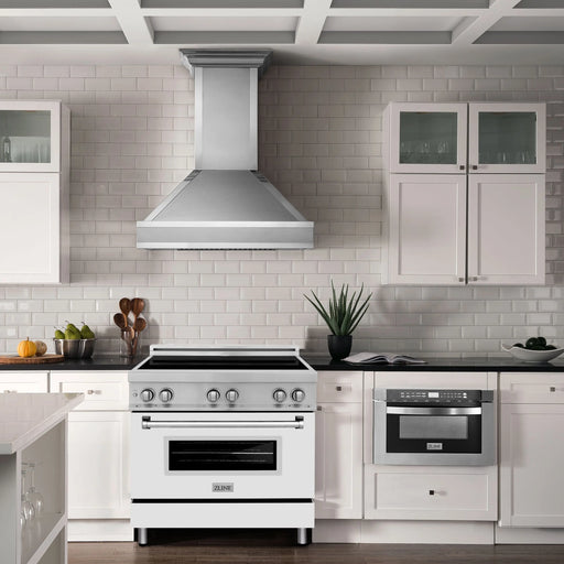 ZLINE 36" Induction Range in Stainless Steel with White Matte Door, RAIND-WM-36 ZLINE Dreamwood Living
