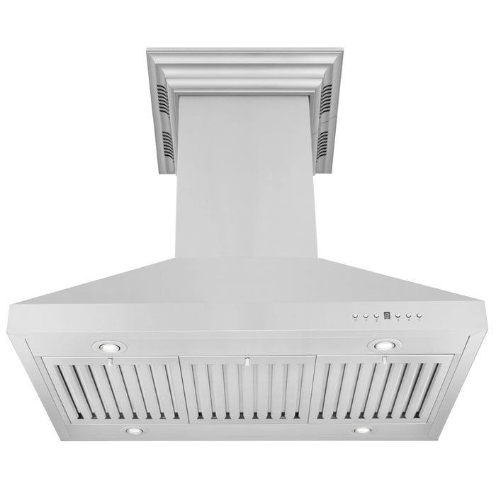ZLINE 36" Island Mount Range Hood in Stainless Steel with CrownSound® Bluetooth Speakers, KL3iCRN-BT-36 ZLINE Dreamwood Living